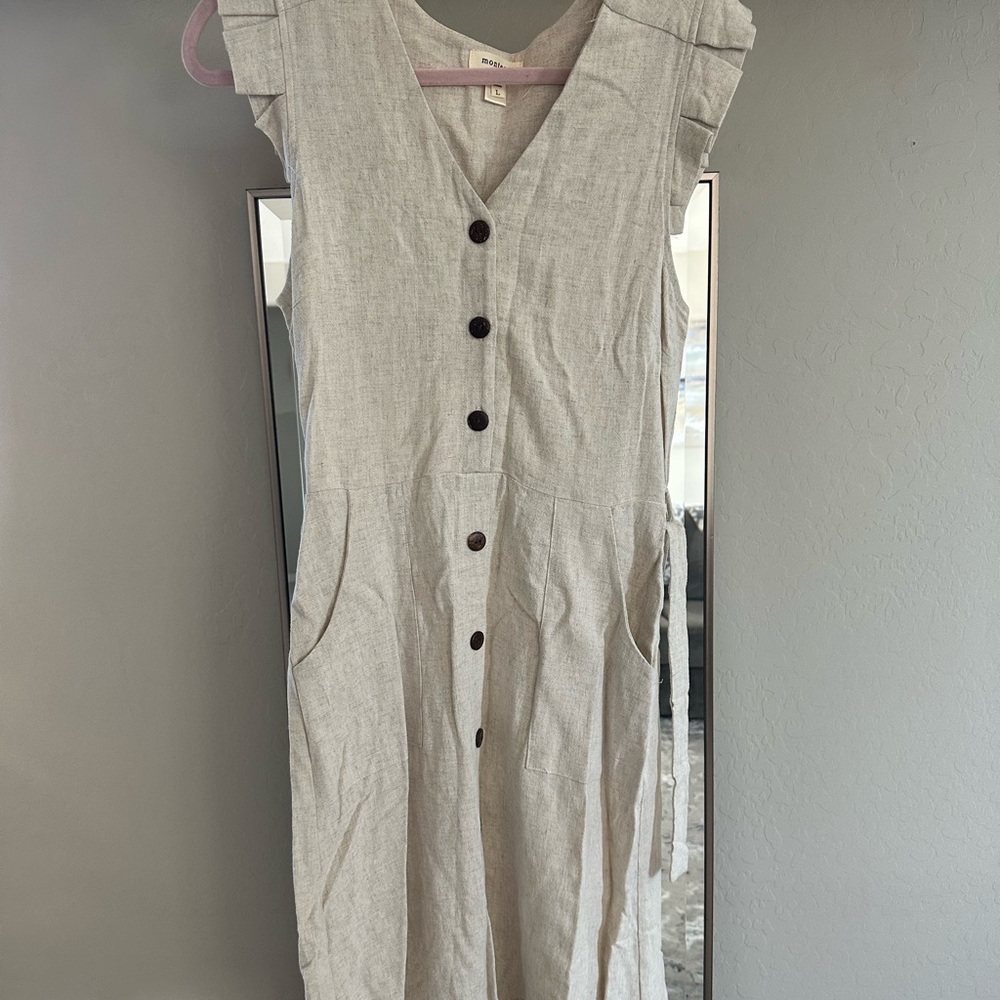 Monteau Elegant beige  Button-Down Dress L